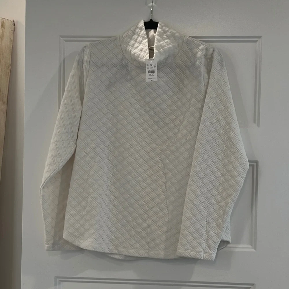 J. Crew Ivory Quilted Pullover - Picture 4 of 7